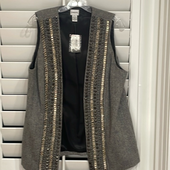 Chicos Herringbone/Tweed with Sequins 2 same as 12/14 Vest. - Picture 1 of 7